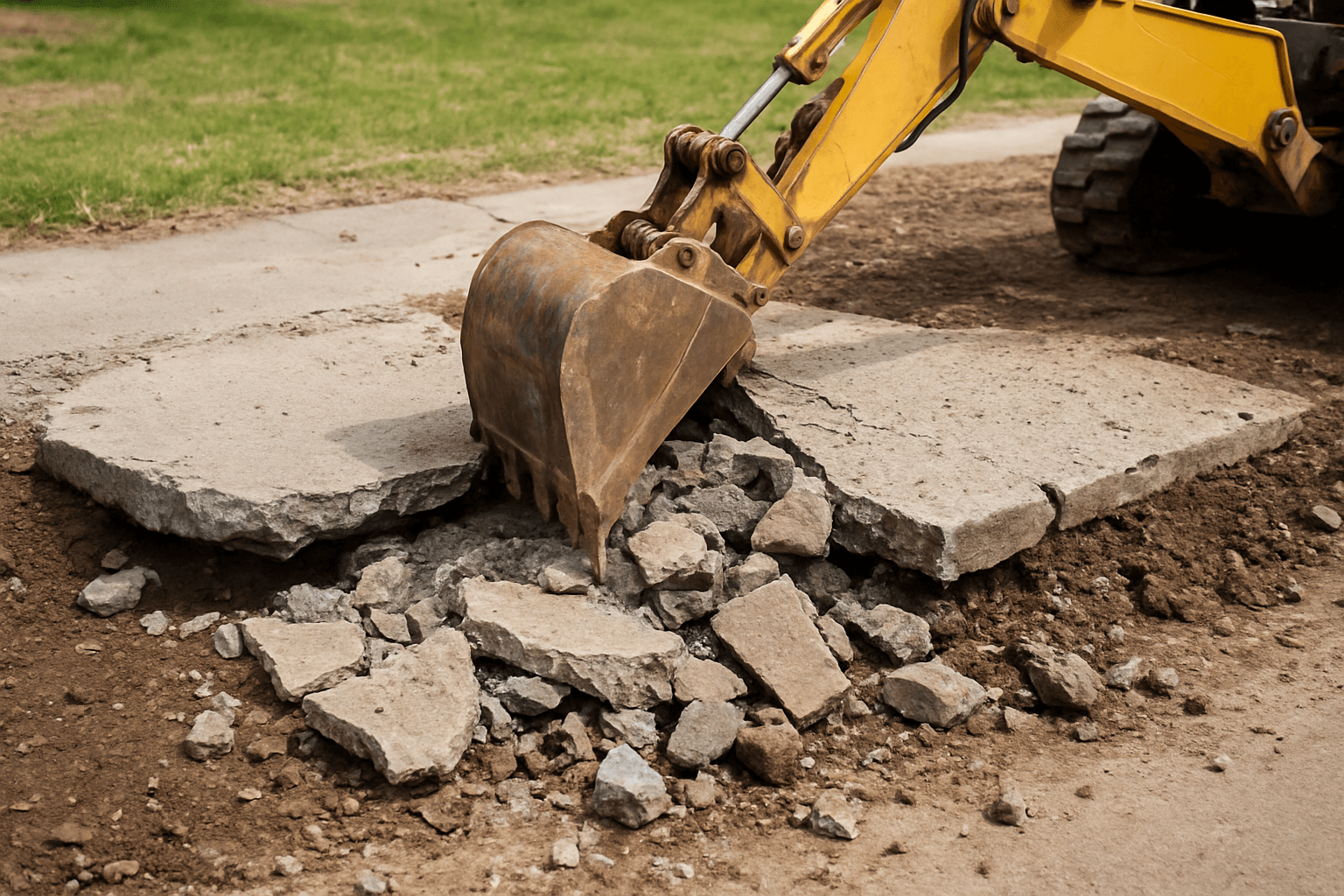 Concrete being removed